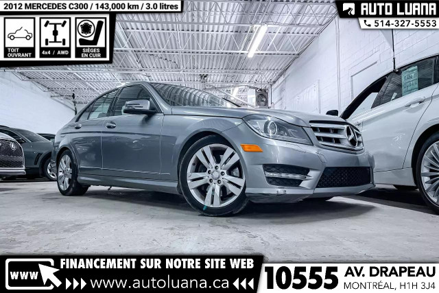 2012 MERCEDES-BENZ C-Class C300 AWD/TOIT/CUIR/BLUETOOTH/MAGS in Cars & Trucks in City of Montréal - Image 3