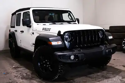 2023 WRANGLER 4 PORTES SPORT WILLYS* 4X4 *TOIT MOU *ENTREE ET DEMARRAGE SANS CLE* DEMARREUR A DISTAN...