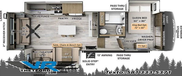 2024 FOREST RIVER Flagstaff Classic Fifth Wheels 361RL in RVs & Motorhomes in Thetford Mines