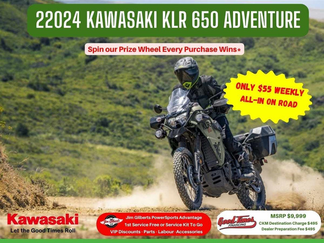 2024 KAWASAKI KLR 650 ADVENTURE - Only $55 Weekly - All-in in Dirt Bikes & Motocross in Fredericton