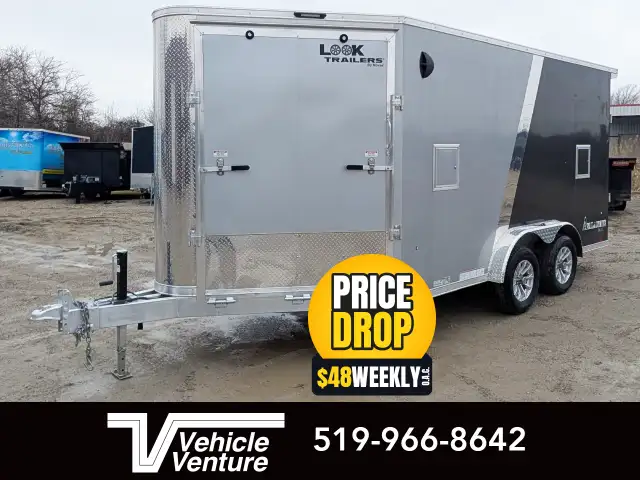 2024 LOOK 7.5X19 AVAL DLX ALUM 12" X HT RAMP SILVER $48/WK OAC in Cargo & Utility Trailers in Oakville / Halton Region - Image 2