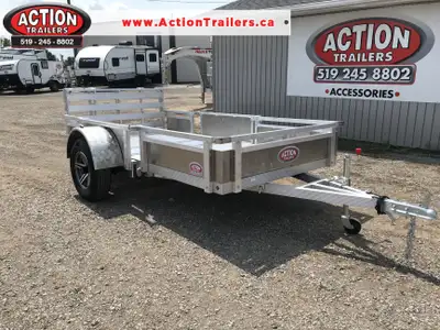 HOMEOWNERS SPACE-SAVER SERIES 5 X 10 ALUMINUM UTILITY TRAILER WITH SOLID ALUMINUM SIDES AND REMOVABL...
