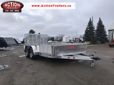 ACTION SERIES 80" X 14' ALUMINUM UTILITY TRAILER WITH SOLID ALUMINUM SIDES AND TOP TIE DOWN RAIL (CO...