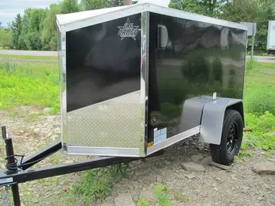 IN STOCK NEW 4'X8' PLUS 18'' SLANT V-NOSE- 16'' ON CENTER WALL'S AND CROSS MEMBERS, 1000 LB CAPACITY...