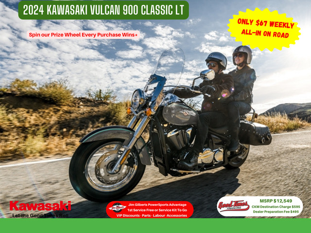 2024 KAWASAKI VULCAN 900 CLASSIC LT - Only $67 Weekly in Street, Cruisers & Choppers in Fredericton