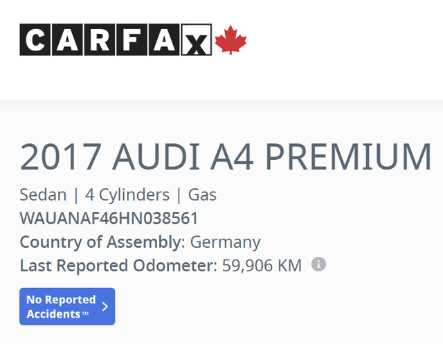 2017 Audi A4 Komfort QUATTRO/69330 KM! CERTIFIED! in Cars & Trucks in Red Deer - Image 2