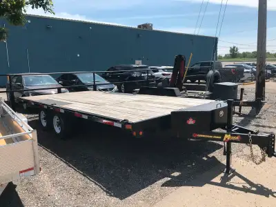 Just arrived on trade - 2023 Miska Sportsman 102in.x18' Flatbed Trailer with Toy Package Features in...