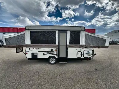 The Rockwood Premier 2516G offers a single slide out and tent end beds for extra space to maneuver i...