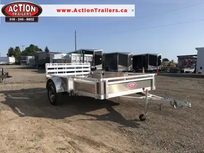 HOMEOWNERS SPACE-SAVER SERIES 6 X 10 ALUMINUM UTILITY TRAILER WITH SOLID ALUMINUM SIDES AND REMOVABL...
