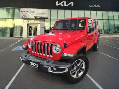 2023 Jeep Wrangler Sahara 4D Sport Utility | FIRECRACKER RED CLEARCOAT | CERTIFIED | 4WD | ICONIC OF...