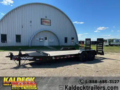 HandH 8.5in. x 18in. (15 +3) Topline I-Beam Industrial Equipment Trailer - (2) 7000# Spring Axles -...