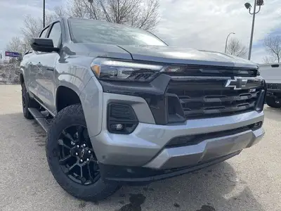 Explore new roads in the redesigned 2025 Chevrolet Colorado Crew Cab Z71 in Sterling Grey Metallic e...