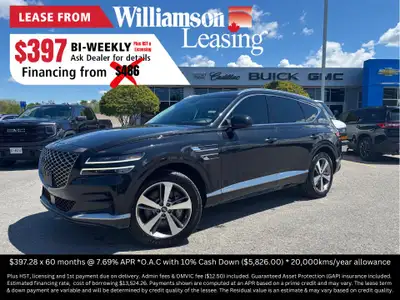 Recent Arrival!2024 Black Genesis GV80 2.5TAWD | Dual Sun/Moonroof | Heated & Ventilated Leather Fro...