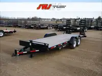 2024 SWS 18' H.D. Car Hauler Trailer w/ Stand Up Ramps (2) 7K Ax