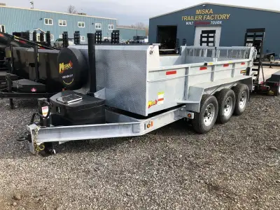 Miska 10 Ton in.Titanin. Contractor Model Dump Trailer Hot Dip Galvanized 21,000lb GVWR, 80in.x12' H...
