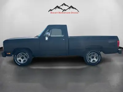 Step into the muscular allure of the 1991 Dodge D150 & W150 BASE, dressed in a commanding black hue....
