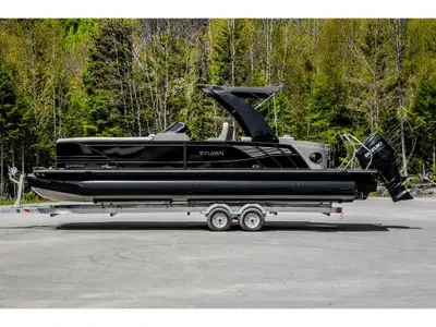 US- SYL85231B222 Prenez le large avec style grâce à ce pontoon Sylvan S5 2022 usagé en excellent éta...