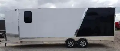 Enclosed V-Nose Cargo Trailer with side door, two tone 8.5x22' + 5' Vnose 7' interior height One pie...