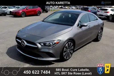 2023 MERCEDES-BENZ CLA 250 4MATIC, 14.979 KM, JAMAIS ACCIDENTE: GARANTIE MERCEDES-BENZ 28 MARS 2027...