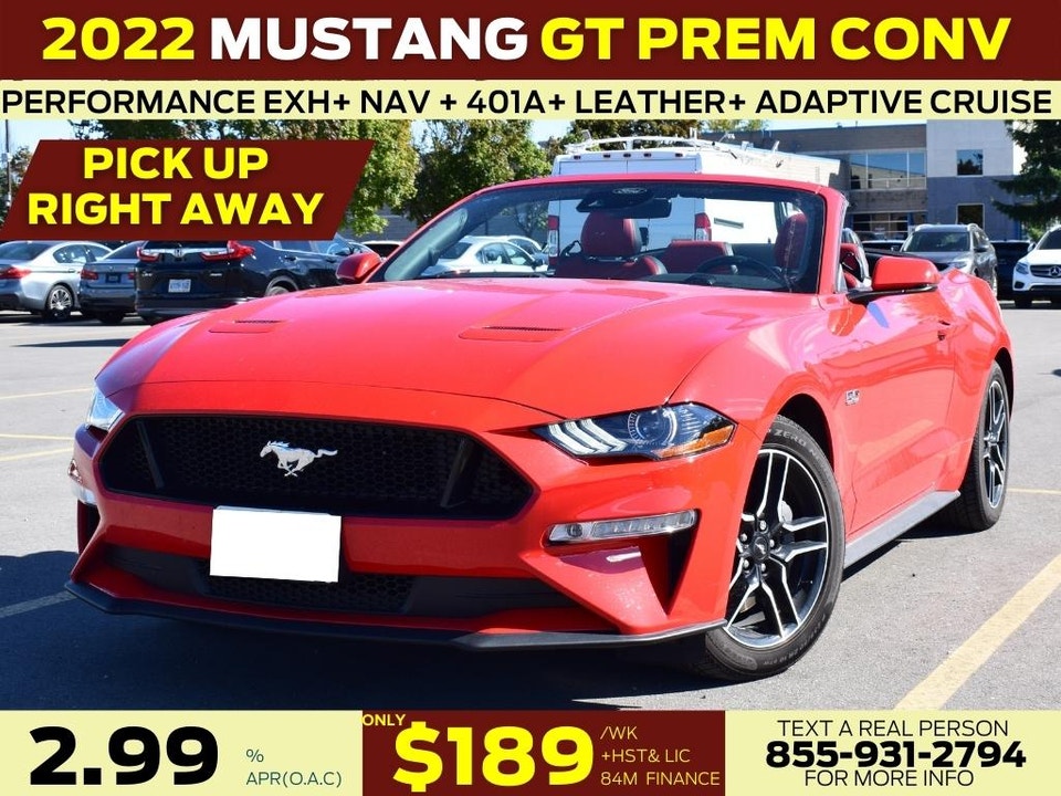  2022 Ford Mustang GT PREM CONV|PERFORMANCE EXHAUST| ADAPTIVE CRUISE