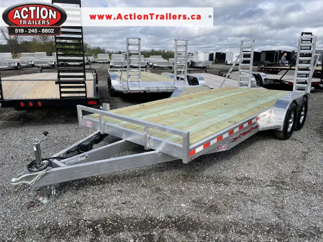 ALUMINUM 7X18 CAR HAULER W/ 5,200LB AXLES AND UPGRADED HEAVY DUT in Cargo & Utility Trailers in London - Image 2