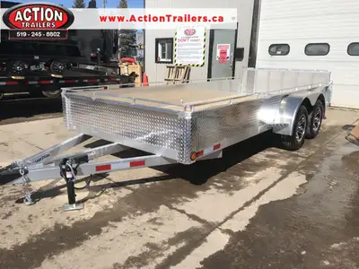 ACTION SERIES 80" X 16 HD ALL ALUMINUM UTILITY TRAILER WITH SOLID ALUMINUM SIDES AND TOP TIE DOWN RA...