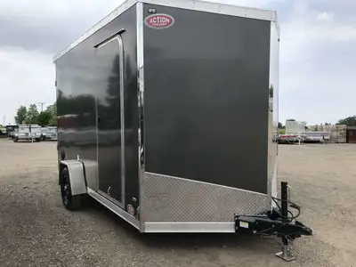 IRON LITE SERIES 7' X 12' SINGLE AXLE CARGO TRAILER WITH REAR RAMP DOOR AND 12in. EXTRA HEIGHT! Unlo...