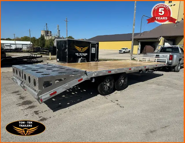 2024-Tow Tek 25' Aluminum deck Over/Flat bed 14K,fold flat ramps in Cargo & Utility Trailers in Mississauga / Peel Region - Image 4
