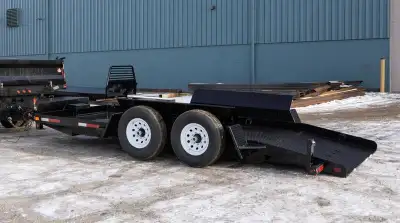 Hydraulic Drop Deck Float Trailer By Miska Trailers - Made in Canada Easy to Load, 7 Ton Models star...