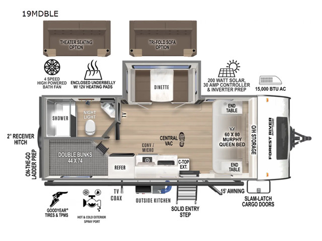 2025 Forest River RV Surveyor Legend 19MDBLE in Travel Trailers & Campers in Calgary - Image 2