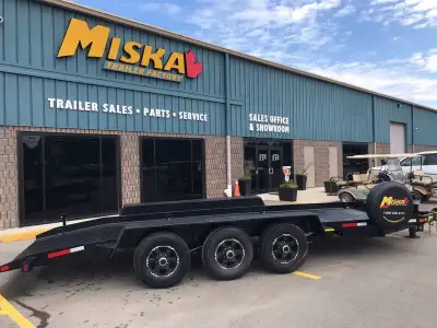 Hydraulic Drop Deck Float Trailer By Miska Trailers - Made in Canada Easy to Load, 10 Ton Models sta...