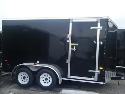 *** INCLUDES FREIGHT & PDI Just Add Taxes 6 X 12 V-Nose Tandem Axle Enclosed Cargo Trailer with Barn...
