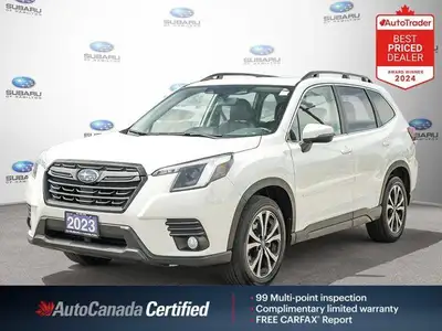 New Price! Crystal White Pearl 2023 Subaru Forester Limited AWD Lineartronic CVT 2.5L H4 DI DOHC 16V...