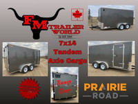 2024 Prairie Road 7x14 Cargo Trailer Tandem Charcoal Ramp Door 2