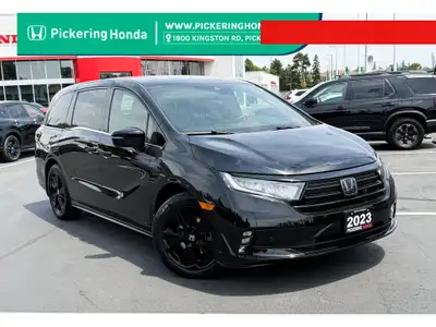 Certified. 2023 Honda Odyssey Black Edition Crystal Black Pearl V6 FWD 10-Speed Automatic APPLE CAR...