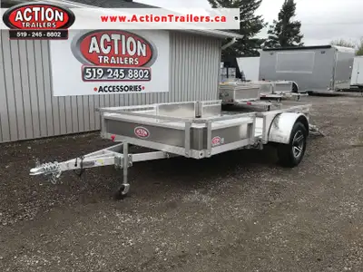 HOMEOWNERS SPACE-SAVER SERIES 6 X 10 ALUMINUM UTILITY TRAILER WITH SOLID ALUMINUM SIDES AND REMOVABL...