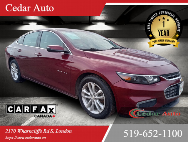 2016 Chevrolet Malibu LT w/1LT | 1 YEAR POWERTRAIN WARRANTY INCL in Cars & Trucks in London