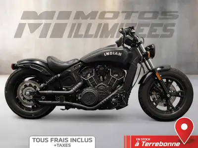 INDIAN Scout Bobber Sixty ABS 2021 Noir mat 7543 km au compteur. Motos Illimitées Terrebonne. Prix d...