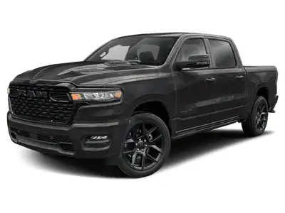 The 2026 Ram 1500 Sport, draped in a stunning black exterior, boasts a robust 4x4 drivetrain ready t...