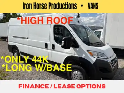 CAN FINANCE or LEASE, 2023 RAM PROMASTER HIGH ROOF 159" LONG 2500 Cargo Van, Front Wheel Drive, Clea...