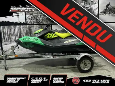 2019 SEADOO SPARK 3UP H.O IBR 2019 SEADOO SPARK TRIXX 3 PERSONNES 113HEURES IBR/VTS GUIDON AJUSTABLE...