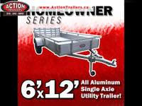Utility trailer - Best pricing in Canada - 6 x 12' all aluminum 