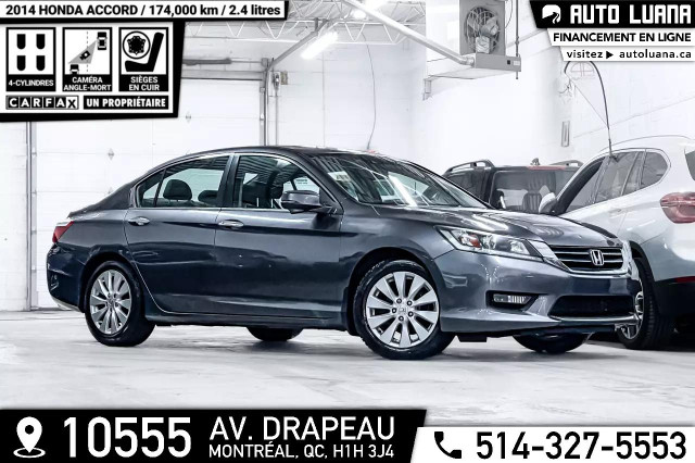 2014 HONDA Accord EX-L 4CYL/CUIR/TOIT/CAM ANGLE MORT/PUSH START in Cars & Trucks in City of Montréal