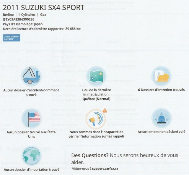 2011 Suzuki Berline SX4 SPORT AUTO.+ 4 PNEUS HIVER MONTÉS SUR JA in Cars & Trucks in Laurentides - Image 2