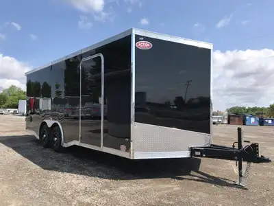 IRON SERIES 8.5' X 20' CARGO/ AUTO HAULER TRAILER WITH 10,000LB GVWR, RAMP DOOR AND FENDER SKIRTING!...