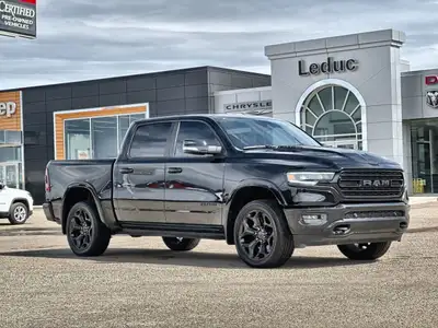 This one owner 2021 RAM 1500 Crew Cab 4x4 Limited Night Edition has the V8 5.7L Hemi engine, an 8 Sp...