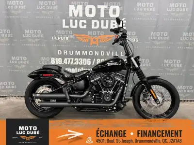 Harley-Davidson FXBB Street Bob 2019 SEULEMENT 17 407 KM MOTO CANADIENNE ALARME FREINS ABS MOTEUR 10...