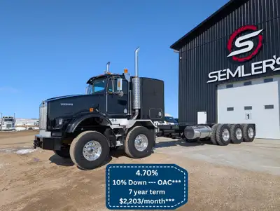 1 Owner!! 2005 Kenworth T800 Tandem Steer Tri Drive cab and chassis tridem KMS: 191,095 Engine: CAT...