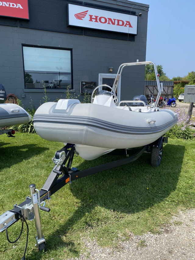 12' 360 Fiberglass RIB with New Trailer and New Yamaha 20HP in Powerboats & Motorboats in Barrie - Image 2