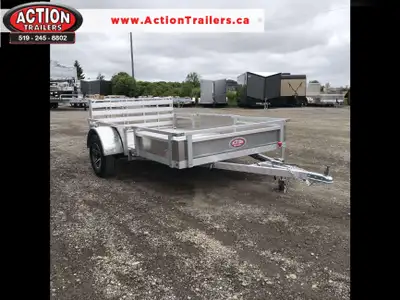 HOMEOWNERS SPACE-SAVER SERIES 6 X 10 ALUMINUM UTILITY TRAILER WITH SOLID ALUMINUM SIDES AND REMOVABL...